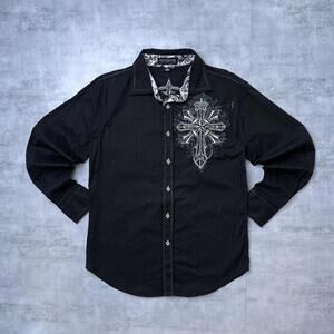 Y2K Cross 00s Victorious LA Button Up Long sleeve shirt